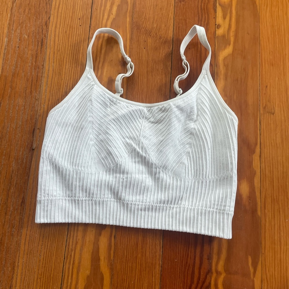 Aerie White Ribbed Tank Top